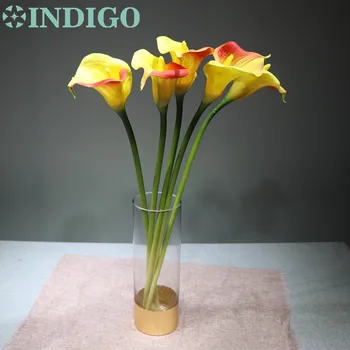 

INDIGO- 5pcs Sunset PU Calla Touch Flower Calla Wedding Flower Floral Party Decoration Soft Artificial Flower Florist