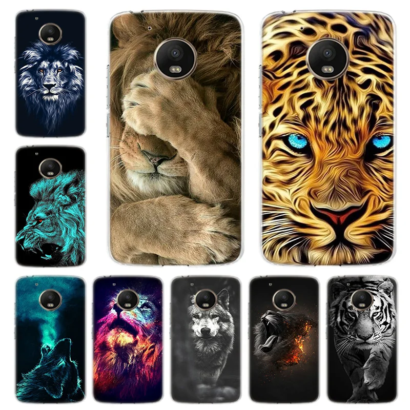 

Colorful Lion Tiger leopard Wolf Phone Case For Motorola Moto G7 EU G8 Power E6 E5 E4 G6 G5 G5S G4 Plus Play One Action X4 One C