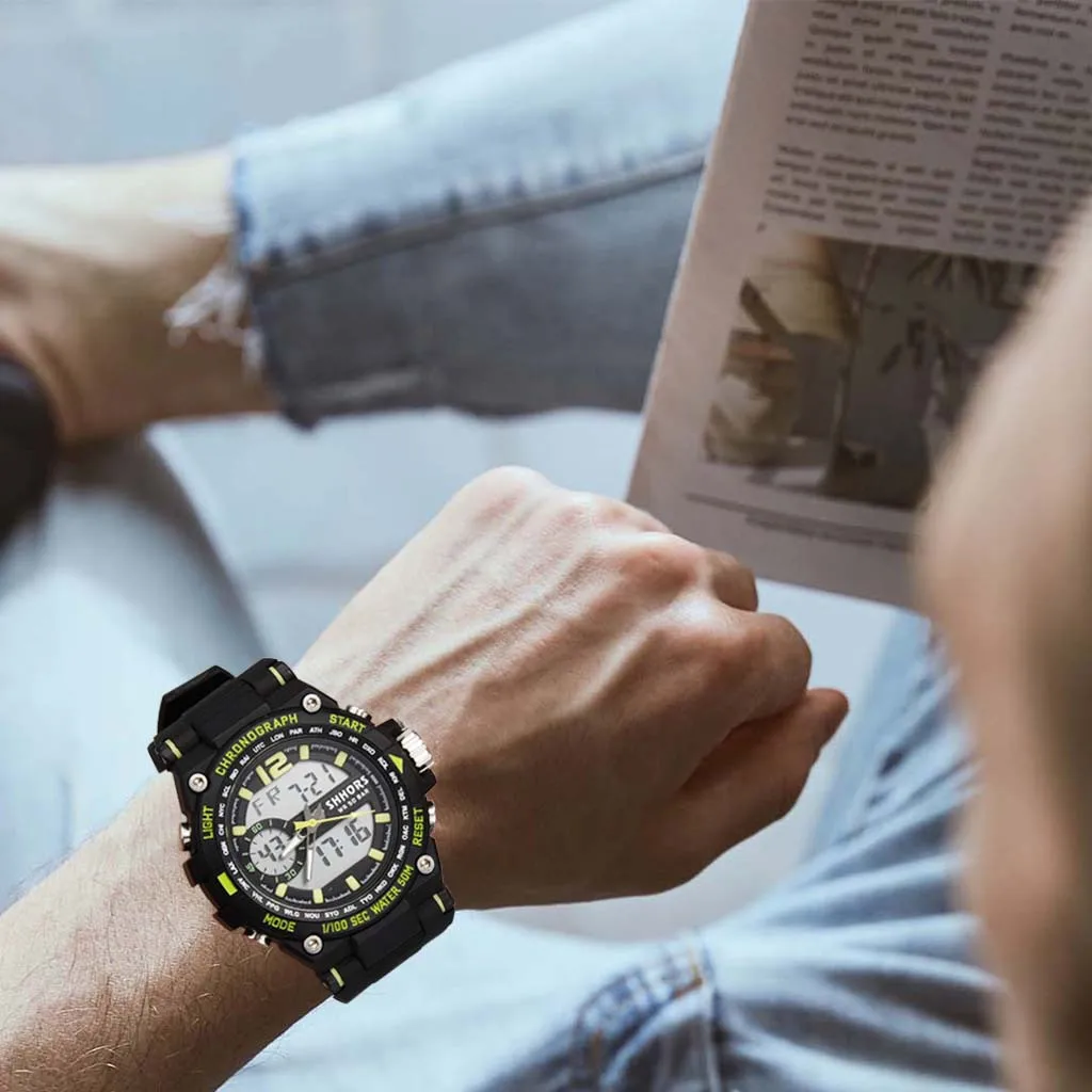Часы для мужчин модные спортивные кварцевые часы для мужчин s часы водонепроницаемые S Shock часы relogio masculino хронограф Relogio Masculino#10