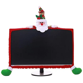 

Christmas Computer Monitor Cover Cute Claus Decoration for Home Office Gift