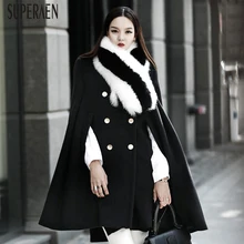 SuperAen, плащ, шерстяное пальто, женская шаль, модное, дикое, толстое, модное, женское, шерстяное пальто, осень и зима, новинка, женская одежда