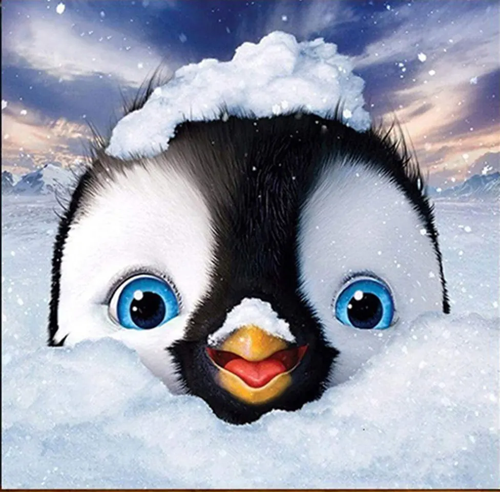 

Full Square Diamond Painting Penguin Diamond Embroidery Cross Stitch Animals DIY Picture Of Rhinestone Decor Home