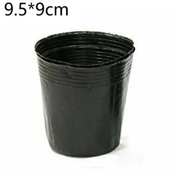 

100pcs Seedling Pots Set Plastic Black Nursery Breathable Hollow Bottom