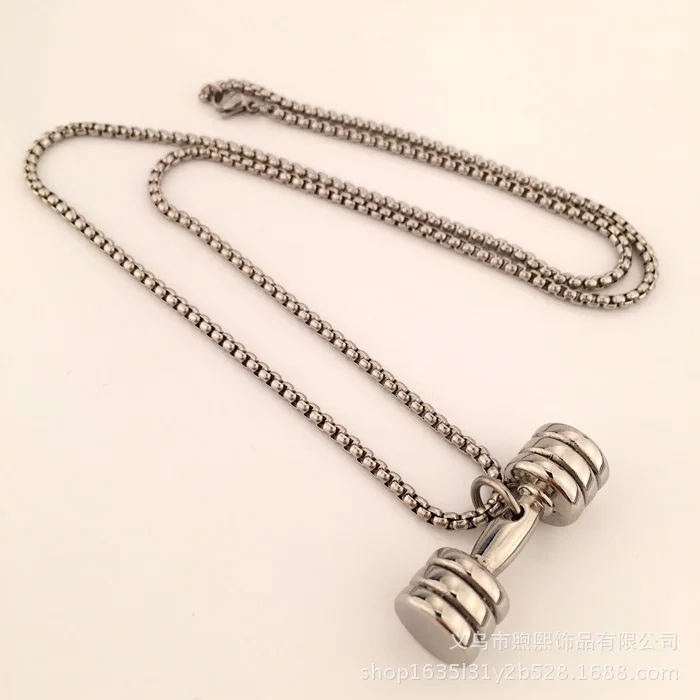 

Europe And America Japanese Korean Fashion a Dumbbell Shoes Hip Hop Necklace Ornament Men's Titanium Steel Men And Women Necklac