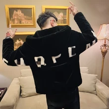 Зима, стиль, искусственный мех, норка, кашемировое пальто для мужчин, корейский стиль, тренд, толстая приталенная одежда с хлопковой подкладкой