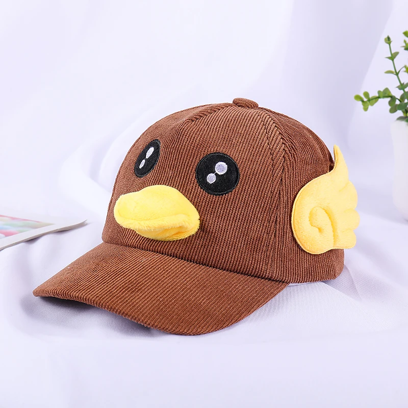 Baby hat Autumn and winter new children's hat corduroy thick cartoon baseball caps boys and girls baby cap kids snapback beanies
