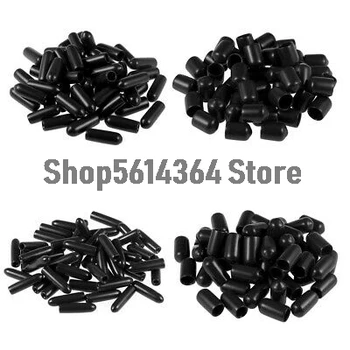

Vinyl Round End Cap Bolt Screw Rubber Thread Pole Tube Pipe Protector Cover 100pcs
