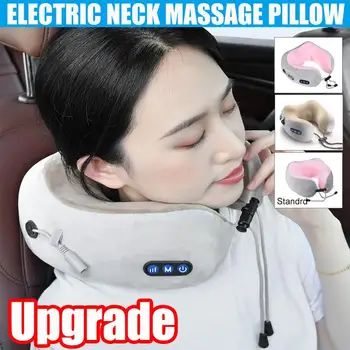 

Upgrade Electric Travel Neck Massage Pillow U-Shape Vertebrae Therapeutic Memory Foam Vibration Portable Massage Cushion Pillow