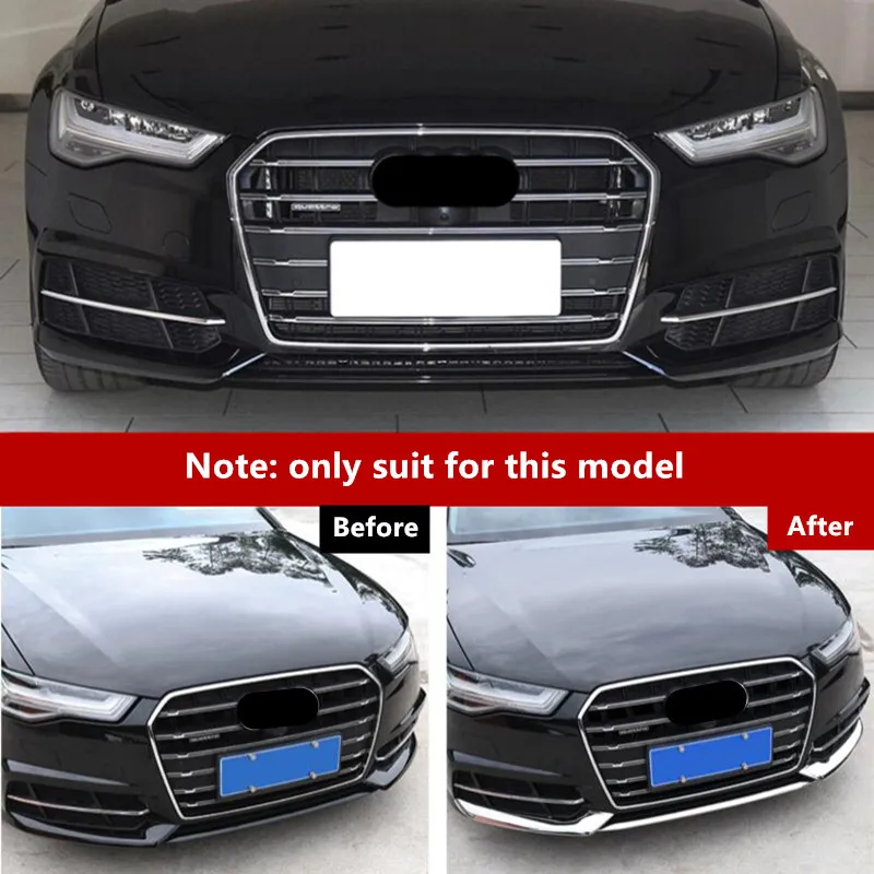Автомобильный Стайлинг отделочные полосы переднего бампера 3 шт. для Audi A6 C7 2017 2018