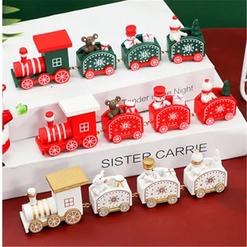 

Wooden Christmas Train Ornament Christmas Decoration for Home Santa Gift Toys Crafts Table Deco 2020 Navidad Xmas New Year 2021