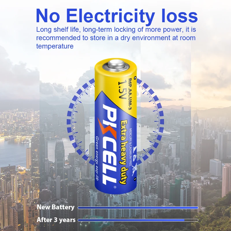 Disposable Battery 40PC PKCELL 1.5V R06P AA Battery Super Heavy Duty Battery MN1500,SUM4,LR6,E91,EN91 LR6A Zinc Carbon 1.5 Volt Remote Batteries