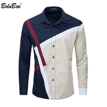 

BOLUBAO Fashion Brand Men Trend Shirt EU Size Spring Autumn New Men's Simple Long Sleeve Shirt Cotton Casual Shirts Male