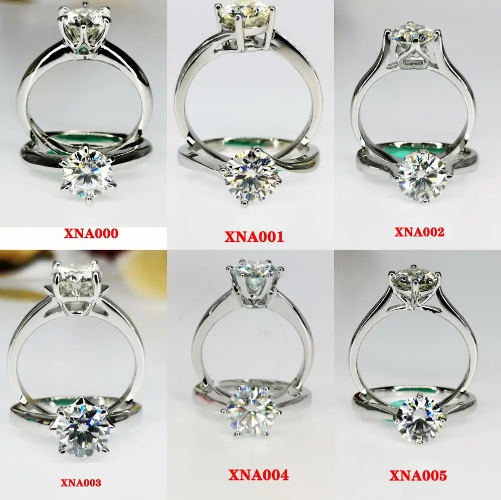 Кольцо из стерлингового серебра 925 1ct классические ювелирные изделия с