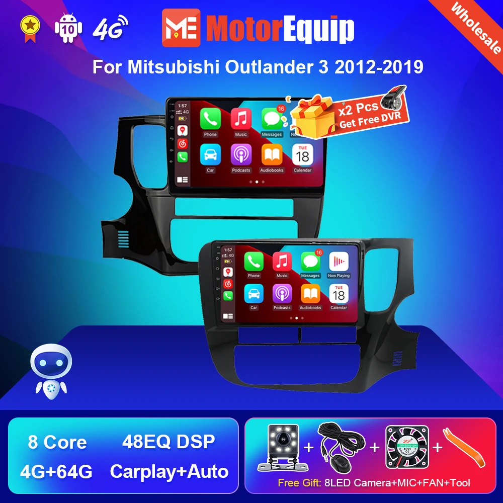2din Android 10.0 Car Radio Auto Multimidia Video Player Navigation GPS For Mitsubishi Outlander 3 2012-2019 10 Inch Head Unit | Автомобили