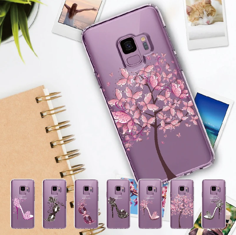 Винтажный цветочный чехол на высоком каблуке для Samsung Galaxy Note 8 9 10 A7 A8 S8 S9 S10 S20 Plus | Бамперы -4000184661062