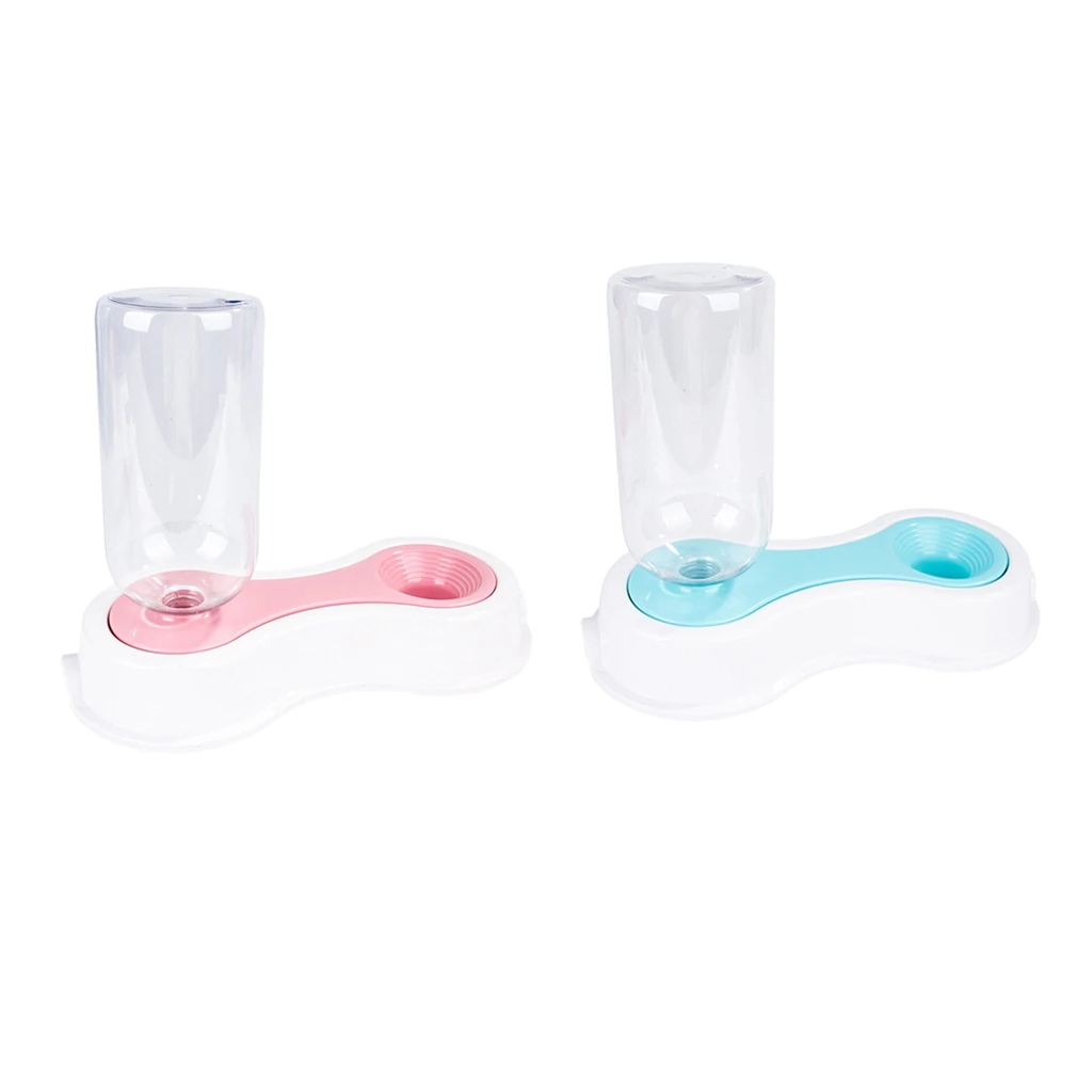 500ml Plastic Pet Cat Dog Puppy Water Automatic Dispenser Food Stand Feeder Bowl Bottle, Antiskid Design 2 Colors Optional 