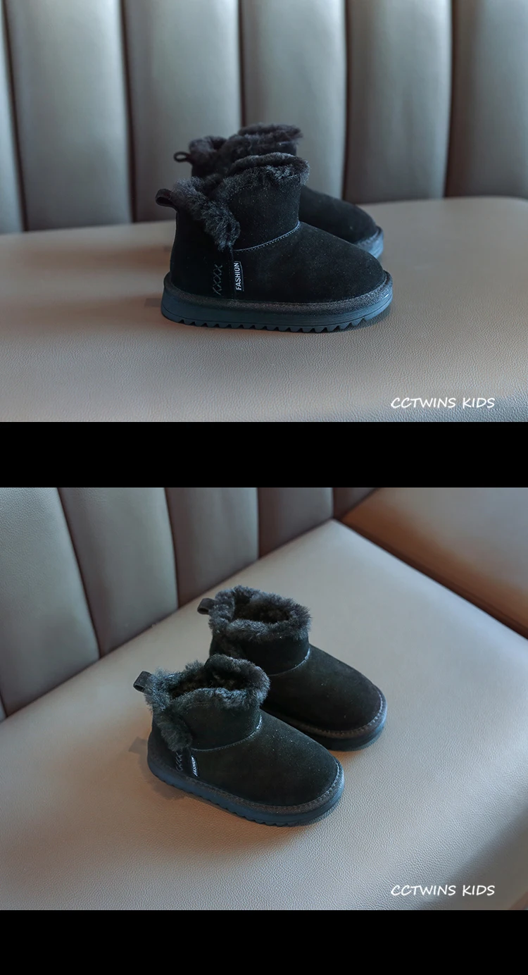 CCTWINS/детская обувь; коллекция года; Сезон Зима; модные черные повседневные зимние ботинки для девочек; детская теплая обувь для малышей; модные короткие ботинки; SNB050