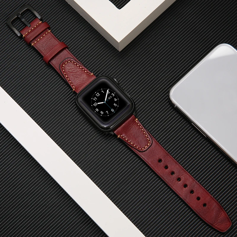 Ремешок для часов из натуральной кожи Apple Watch 4/5/38/42/40/44 мм | Наручные часы