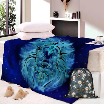 

Custom DIY Print Scorpion Blanket Boho Meteor Scorpio Bedding Vintage Sofa Plaid Velvet Plush Blanket Constellation Manta