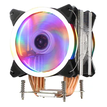 

LANSHUO 6 Copper CPU Radiator Ultra-Quiet Cooling Fan Single Motherboard 2011 Server for X79 X99 X299 CPU Fan (4 Line ,Dual Fan