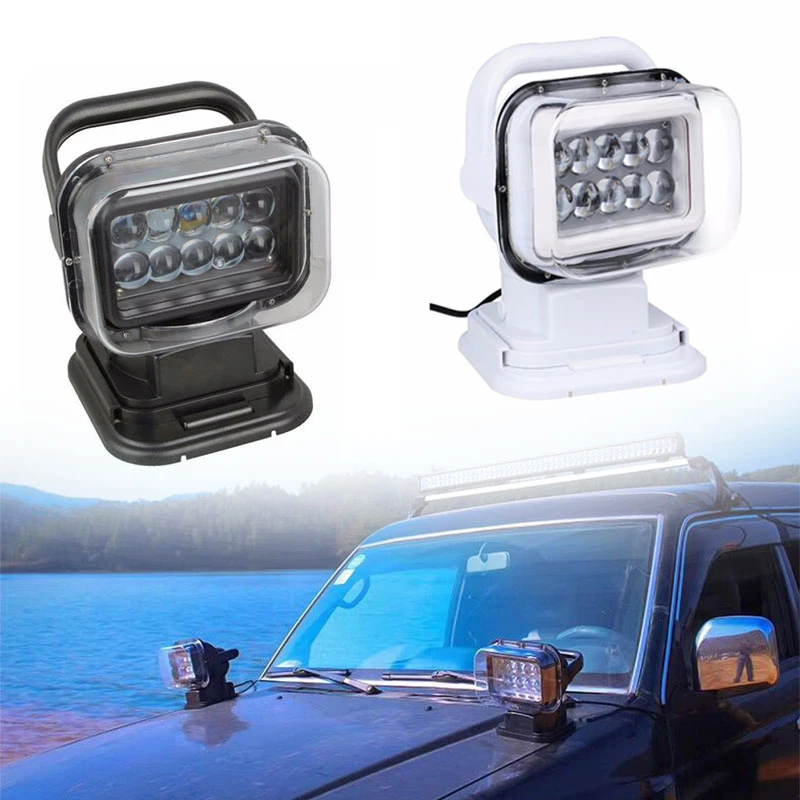 KIMISS Waterproof 60W LED Light White Remote Control Searchlight Work Lamp for Car Yacht SUV
