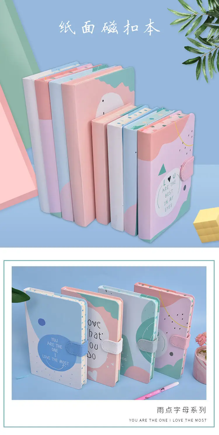 Criativo Menina Coração Magnética Livro Bonito Caderno Estudante Escola Diário Planejador Papelaria Viajantes a5 Mão 1 High Quality Material escolar e de escritório