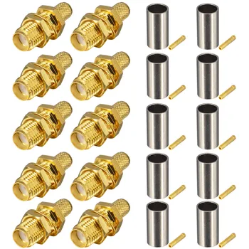 

(100 pieces/lot) SMA Connector SMA Jack Female Straight Crimp for LMR195 RG58 Cable wire Connector