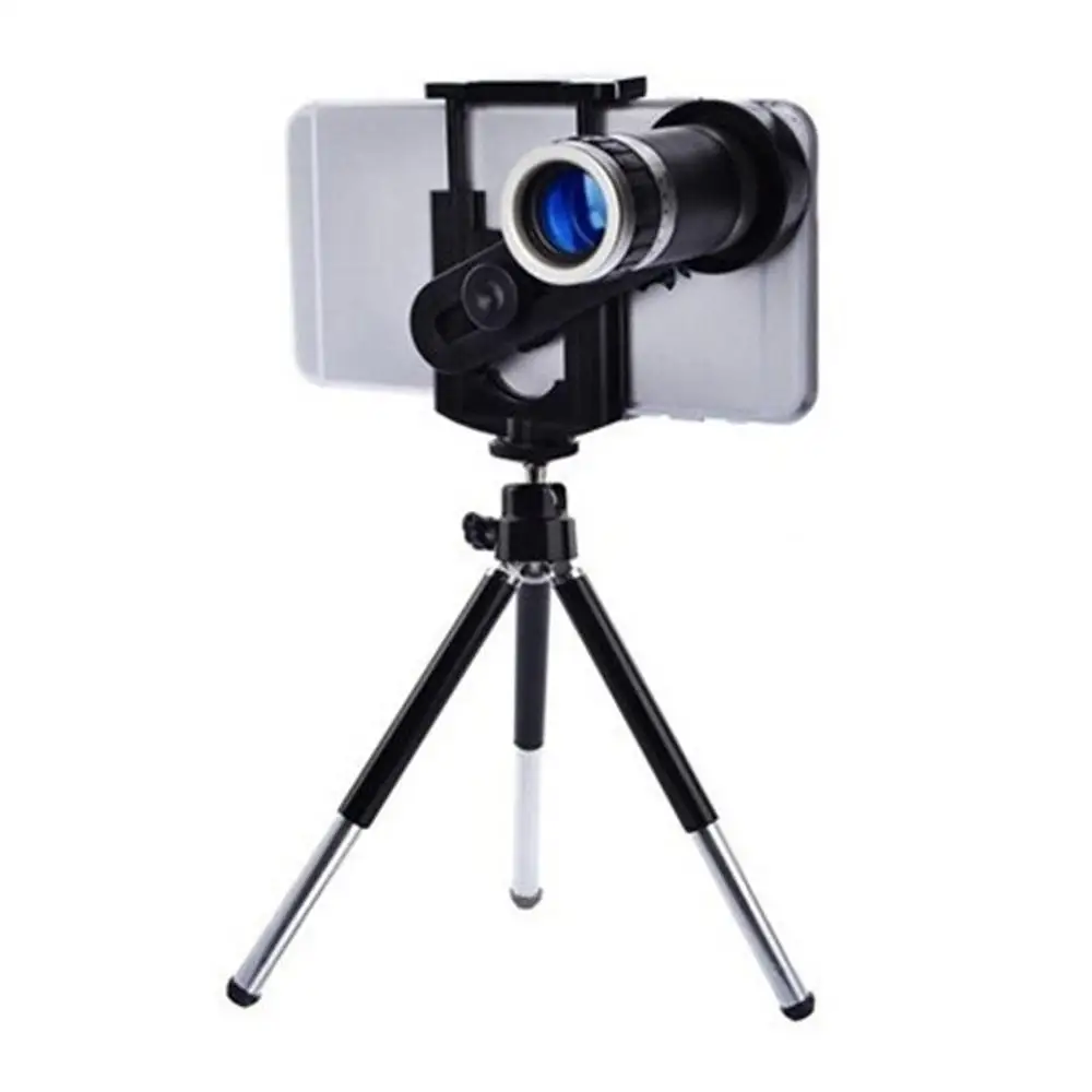 

8X Zoom Mobile Phone External Lens Universal For Smart Phones Fixed Clip Telescope Camera Lens With Tripod for iPhone for HTC