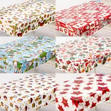 НОВАЯ РОЖДЕСТВЕНСКАЯ скатерть с принтом, креативная Рождественская скатерть из ПВХ, Рождественская настольная одноразовая скатерть