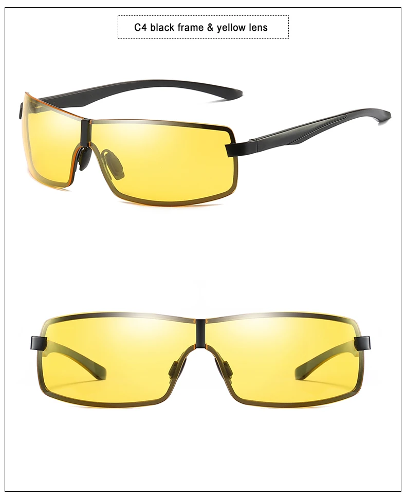 black yellow BM поляризационные солнцезащитные очки с алюминиевой оправой, мужские, UV400, брендовые, дизайнерские, для вождения, солнцезащитные очки, мужские, зеркальные, Ретро стиль, oculos masculino - Цвет линз: black yellow