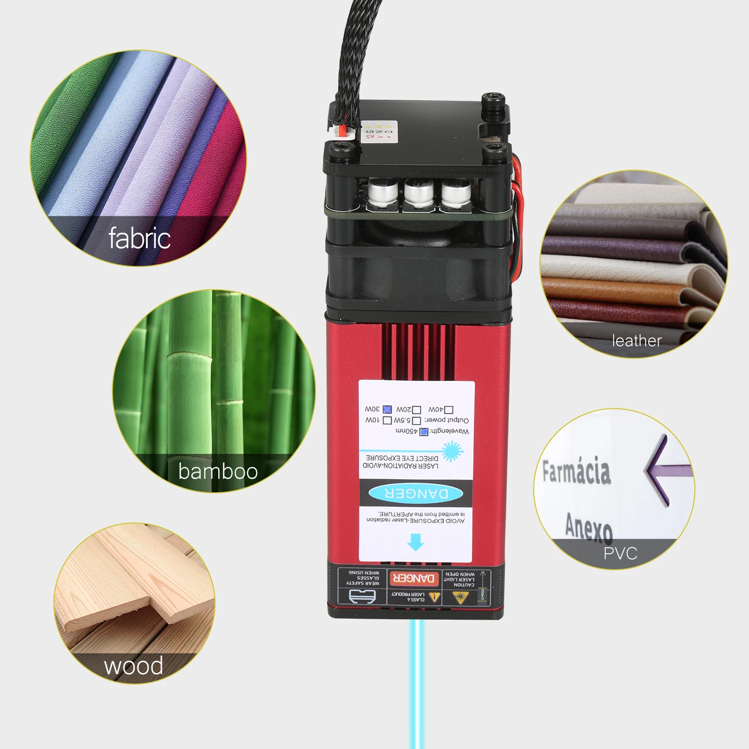 40/30/20/10/5.5W 450nm Laser Module Laser Head Blue Lase for Laser Engraving Machine Wood Marking Cutting Tool Engraving Head harbor freight woodworking bench
