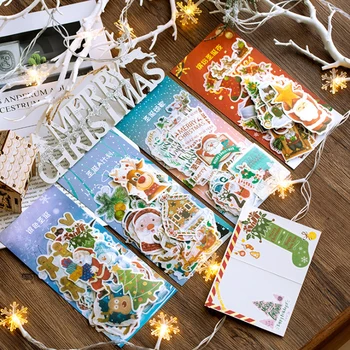 

10packs/lot NEW Kawaii Christmas Stickers Message Sticker Decorative DIY Paper Stickers Scrapbooking Wholesales