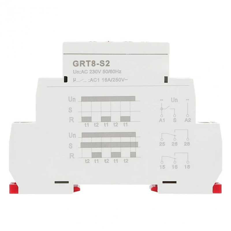 ABHU-GRT8-S2 AC 230V Мини Асимметричный таймер цикла вкл/выкл повторное реле времени цикла