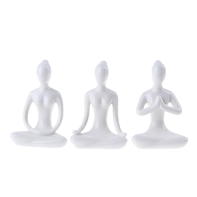 Fenteer Cute Yoga Pose Figurine, Meditation Decoration Decorative