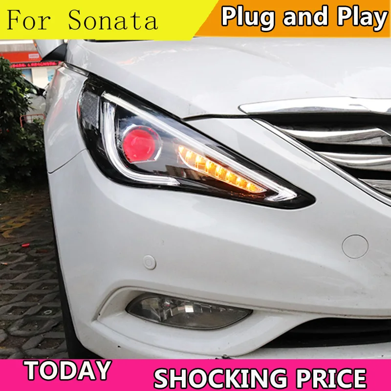 Автостайлинг для Hyundai Sonata фары 2011 2012-2015 8 Светодиодная панель DRL Биксеноновые