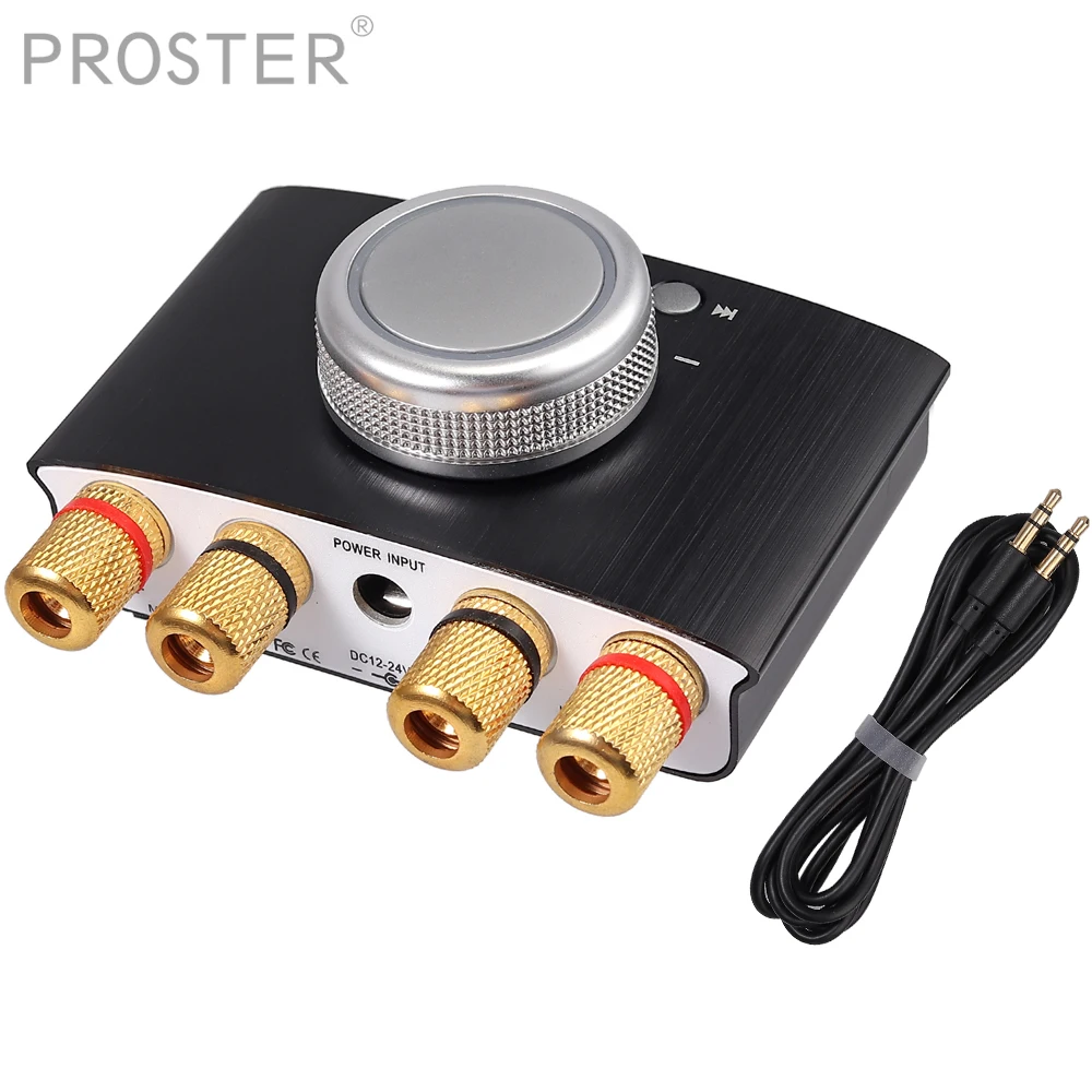 

Proster 50W+50W Mini Bluetooth Power Amplifier Wireless Audio Receiver with 12V 5A DC Adapter Stereo Hi-Fi Digital Amp 2 Channel