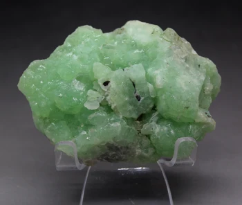 

206g Natural Green Prehnite and crystal symbiotic Mineral Specimen Stone and Crystal Quartz Healing Crystal from China