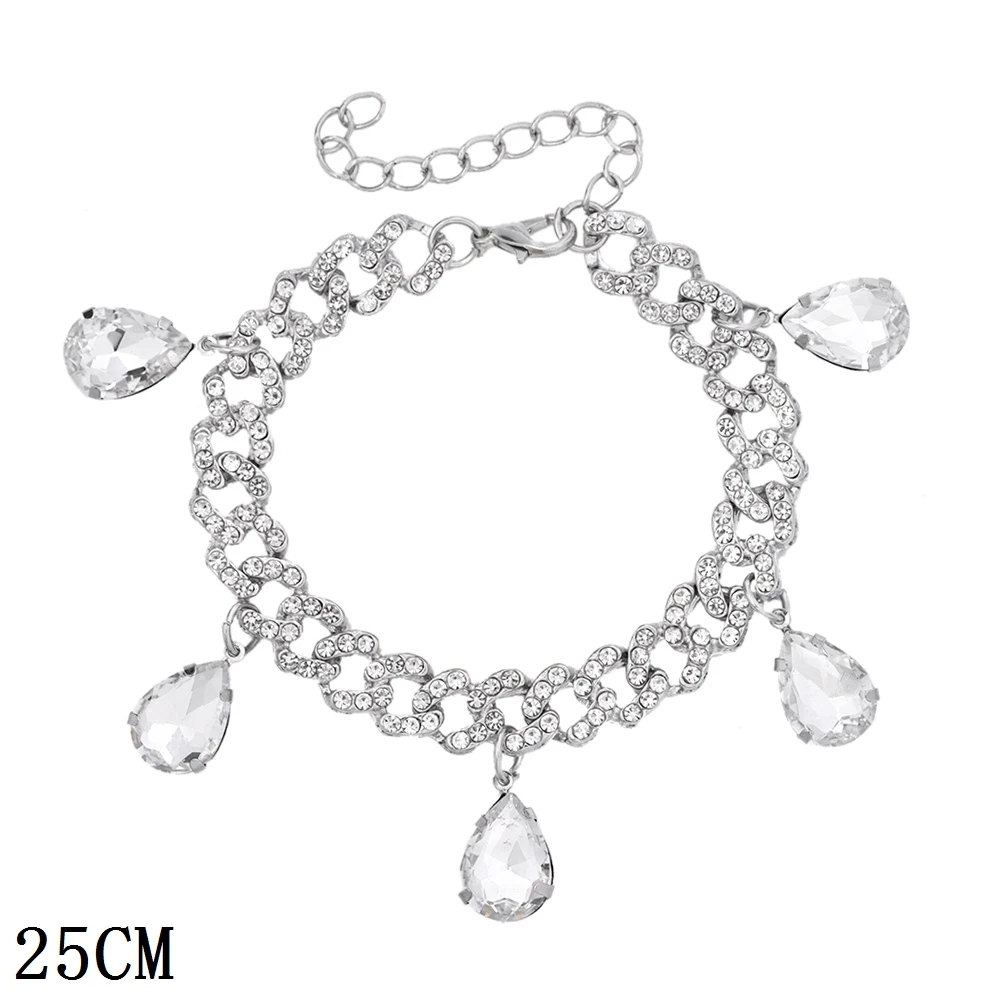 New Fashion Luxury 12mm Iced Out Cuban Link Chain Bracelet for Women Men Gold Silver Color Bling Rhinestone Bracelet Jewelry 
