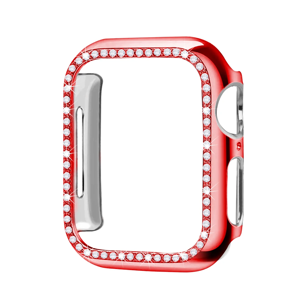 Алмазный чехол для Apple watch band 5 4 3 2 1 чехол 44 мм 40 мм 42 мм 38 мм iwatch band Кристальный защитный бампер - Цвет: Red