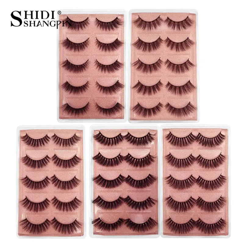 5 pairs 3d mink eyelashes natural hair long eyelashes dramatic makeup lashes fluffy eyelashes  winged false eyelashes