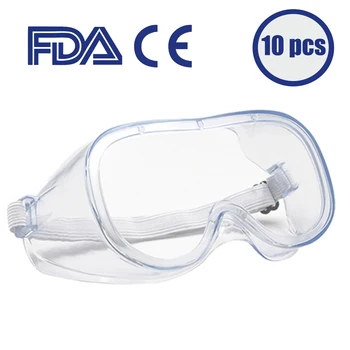 

10Pcs Protection Goggles Transparent Anit-Splash Dust-Proof Sand Work Lab Dental Eyewear Spectacles Safety Protective Glasses