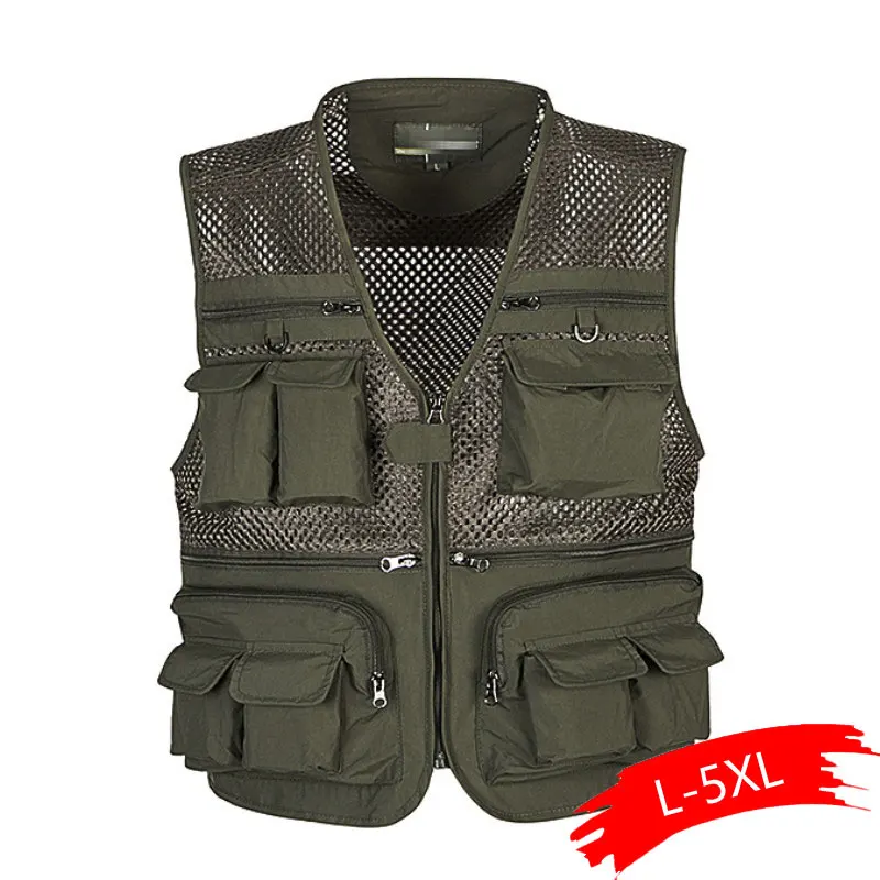 

Unloading Tactical Vest Coat Fashion Men's Summer Photographer Waistcoat Mesh Work Sleeveless Jacket Tool Many Pocket Vest Male