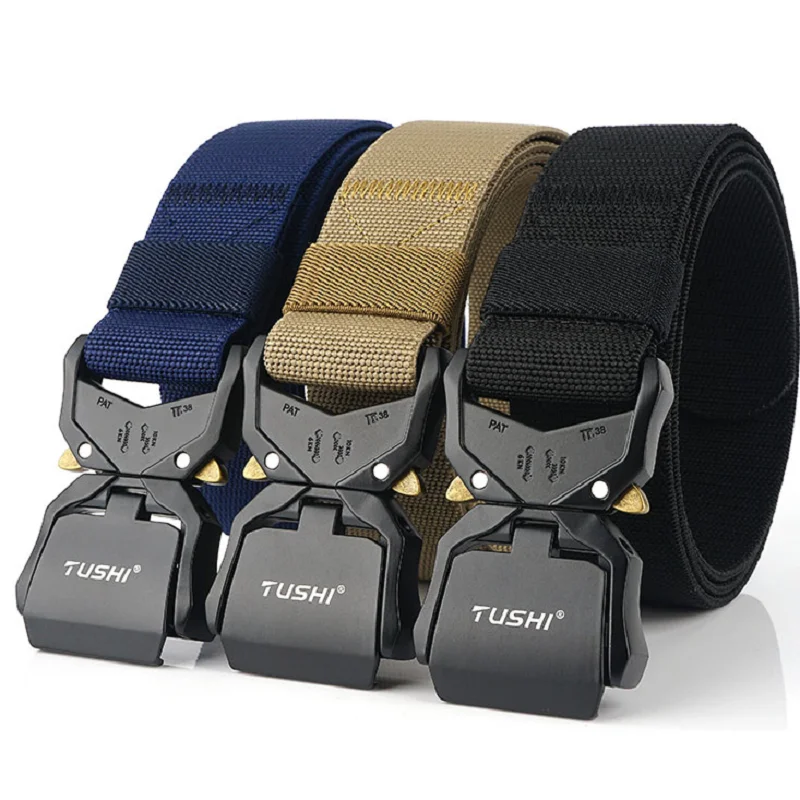 

Outdoor Multifunctional Automatic Buckle Tactical Belt Night Combat Training Nylon Woven Canvas Belt