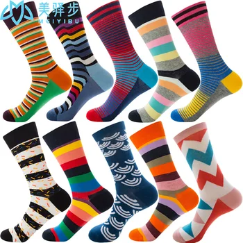 

10 Pairs Per Set Striped Funny Sock Stiped Sock for Girl Boy Christmas Gifts Crew Socks Fun