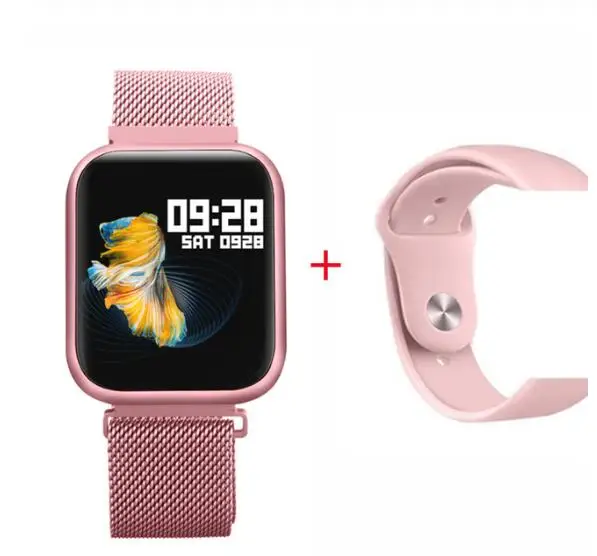 P80 Смарт часы для женщин IP68 Водонепроницаемый Полный сенсорный экран smartwatch монитор сердечного ритма для samsuang xiaomi huawei часы - Цвет: Серебристый