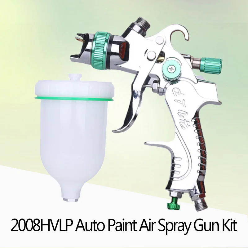 2008HVLP Auto Paint Air Spray Gun Kit Gravity Feed Car Primer 1.4MM~2.0MM Nozzle 