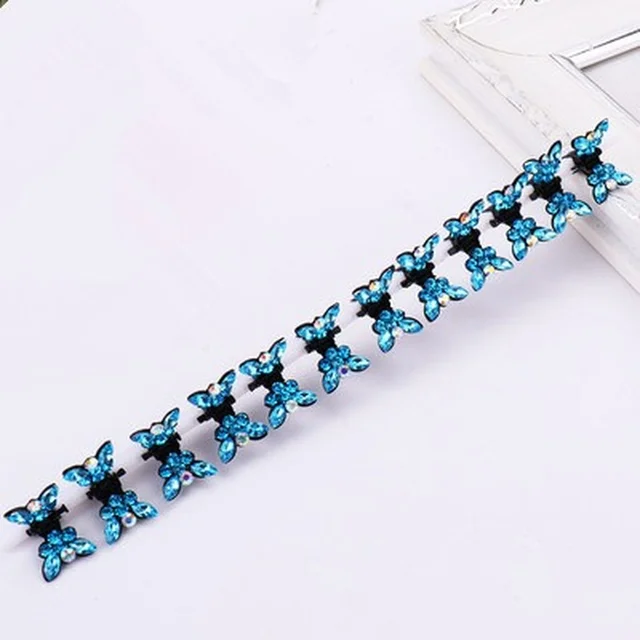 12PCS/Small and Cute Butterfly Hair Clips Suitable for Little Girls Metal Hair Clips Hair Clips Hair Bands Fashion Hair 2021 New Light blue