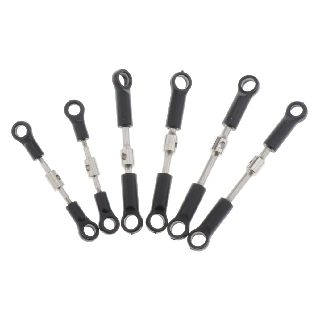 6 Pieces Metal Steering Linkage Pull Rods For Wltoys 144001 1/14 RC Buggy