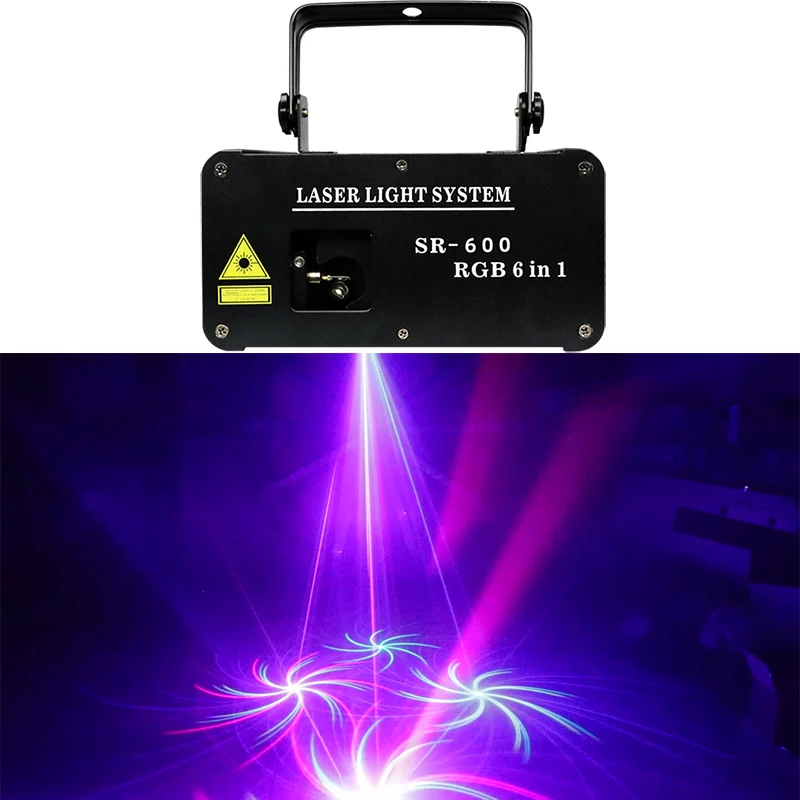 Mini Light Dj RGB 6 IN 1 3D Effect Laser Big Flower Line Scan Point Projector Use In Fog For KTV Holiday Night Club Wedding | Освещение