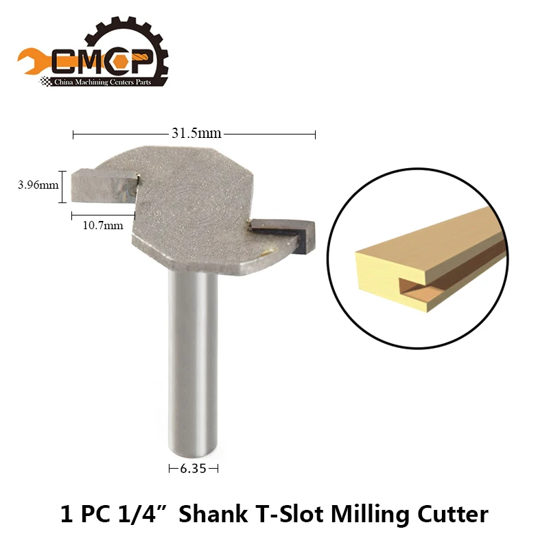 

1 Piece Shank 1/4 " T Type Slotting Cutter Router Bits For Woodworking T-slot Milling Cutter Wood Milling Bit Engraving Bit